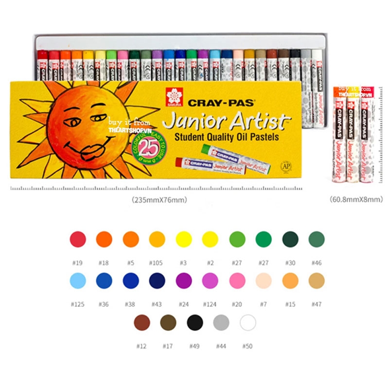 Sáp Dầu Sakura Craypas Junior Artist 25 Màu