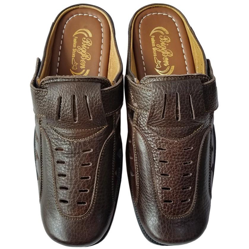 Dép bít mũi rọ nam da bò cao cấp HKT36