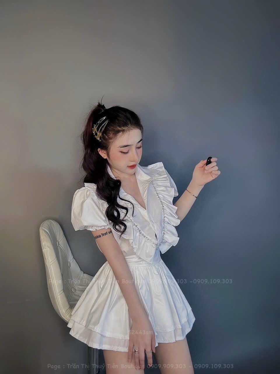 SET ĐI CHƠI, SET 2 MÓN ÁO SƠ MI KIỂU BÈO PHỐI CHÂN VÁY CỰC KUTE