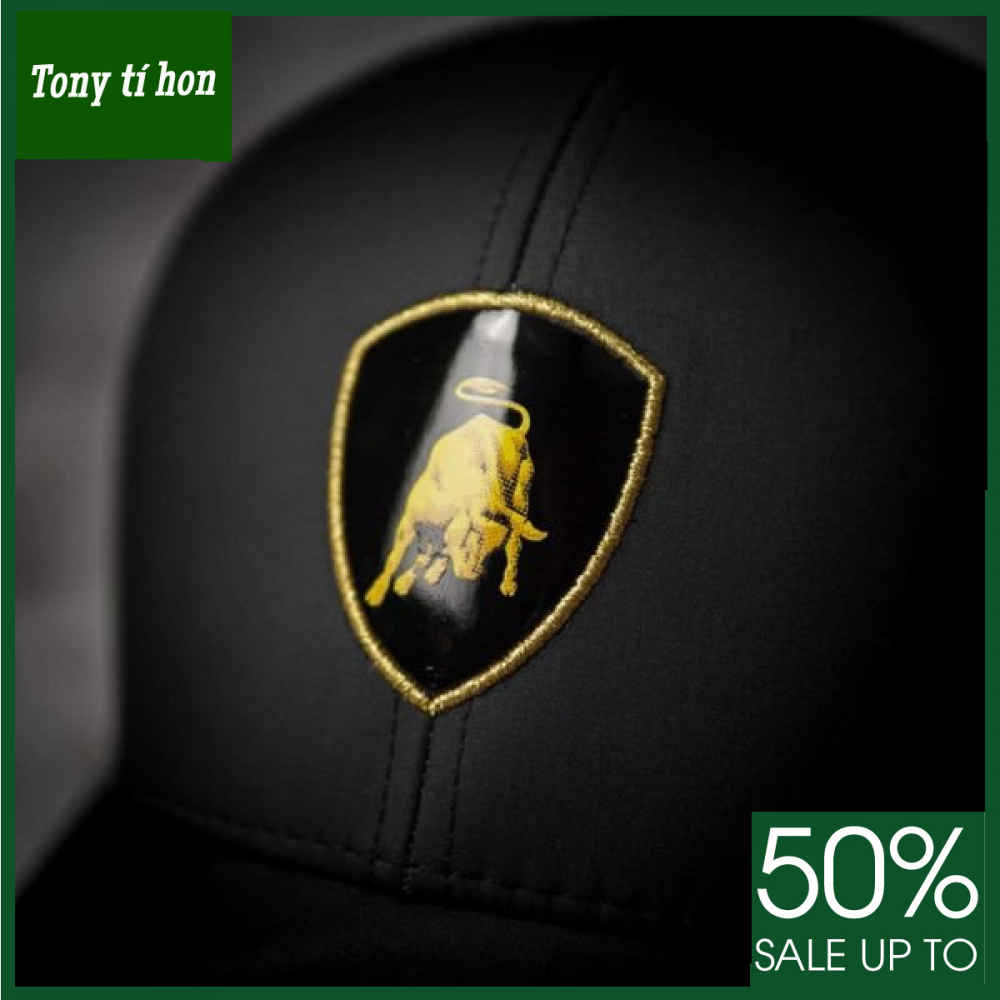 Tony tí hon - Mũ/nón kết lưỡi trai Lamborghini ngựa đen phối lưới thời trang nam nữ cao cấp