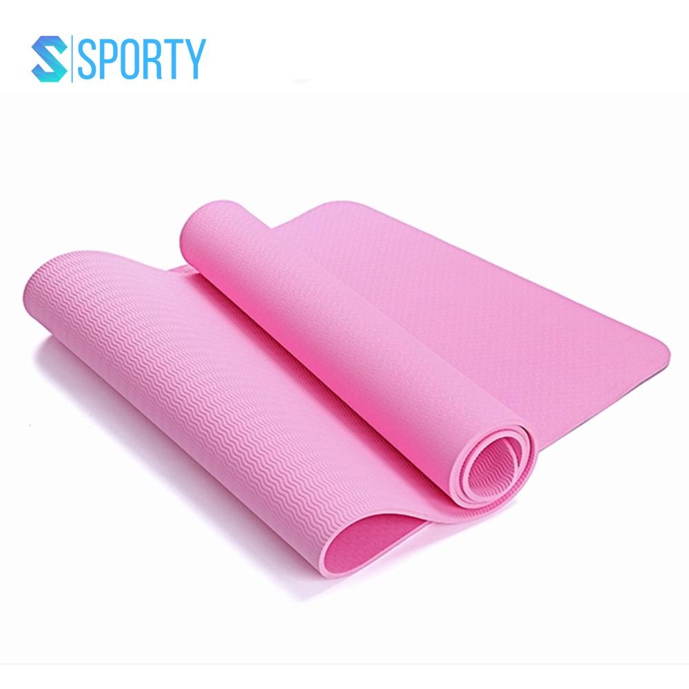 Thảm tập Yoga SPORTY chất liệu TPE cao cấp 2 lớp dày 6mm, chống trơn trượt, chính hãng