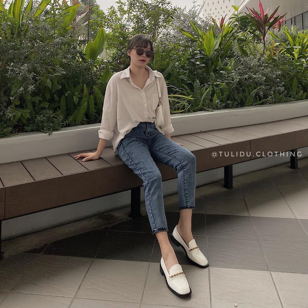 Quần Baggy Nữ Cạp Lưng Cao Co Giãn 4 Chiều Hàng Cao Cấp Quần Bò Nữ - Quần Jean Nữ Tulidu