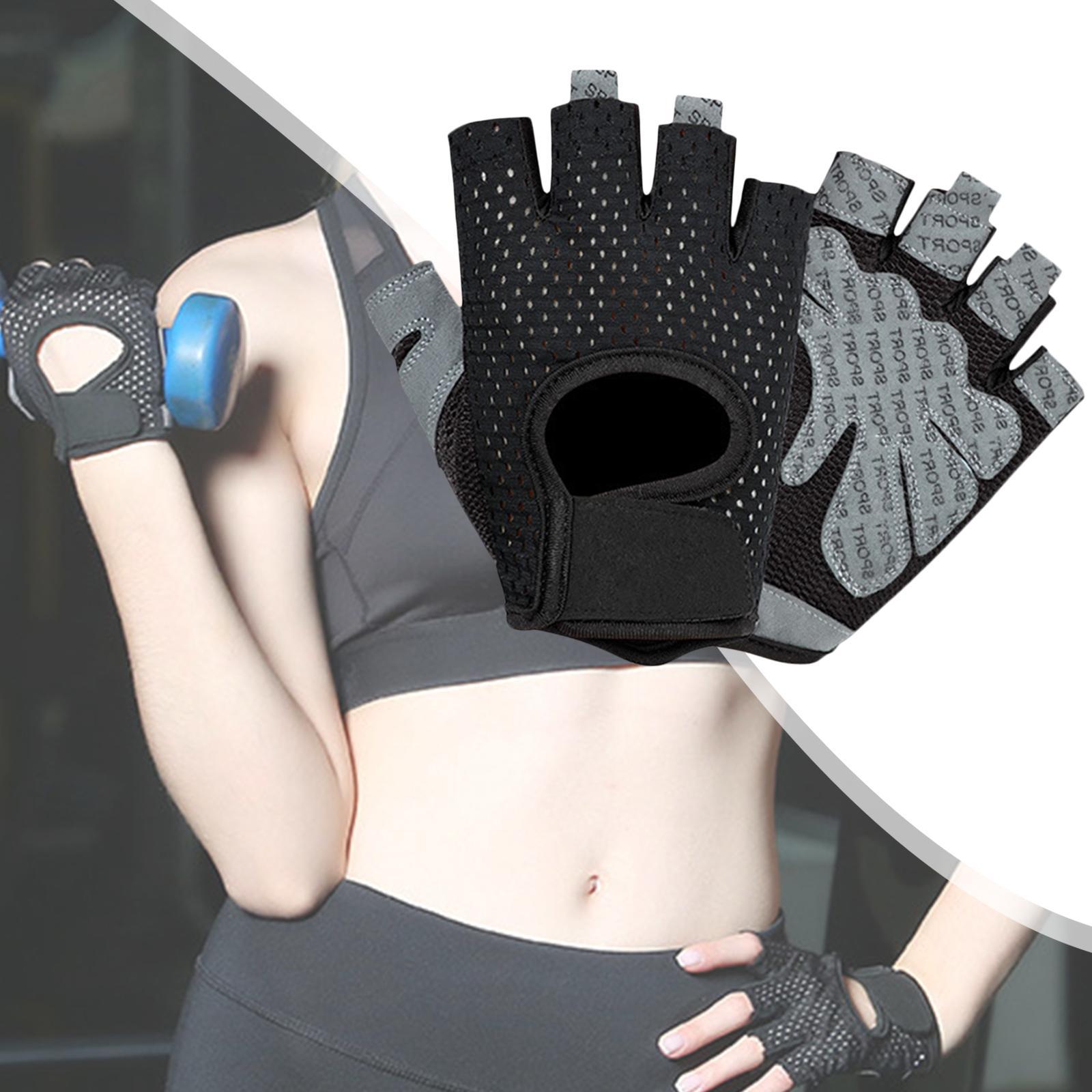 Summer Workout Gloves Weightlifting Gym Half  Cycling Gloves Black S