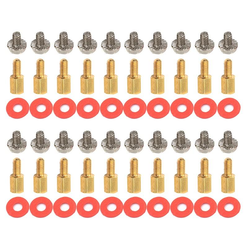 Set 20 Vòng Đệm Màu Đỏ 6.5mm 6-32-m3 Cho Bo Mạch Chủ Máy Tính