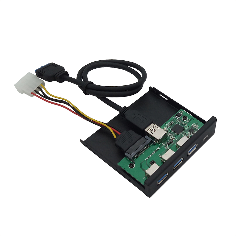 Bảng Điều Khiển Mở Rộng Đa Chức Năng Bằng Đĩa Mềm 5.25 / 3.5 '' Với Cổng Type-C 3 * USB3.0