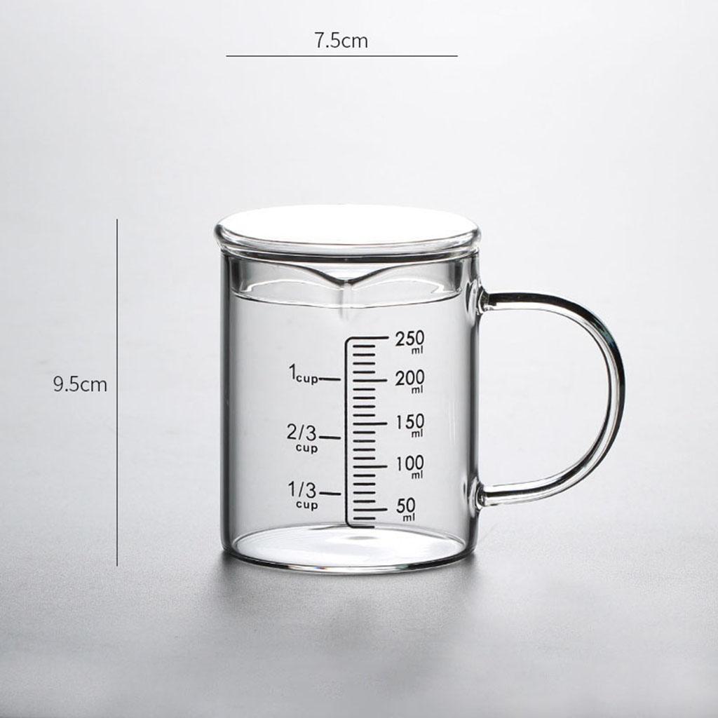Glass Measuring Cup with Lid with Handle Multi-Function for Kitchen