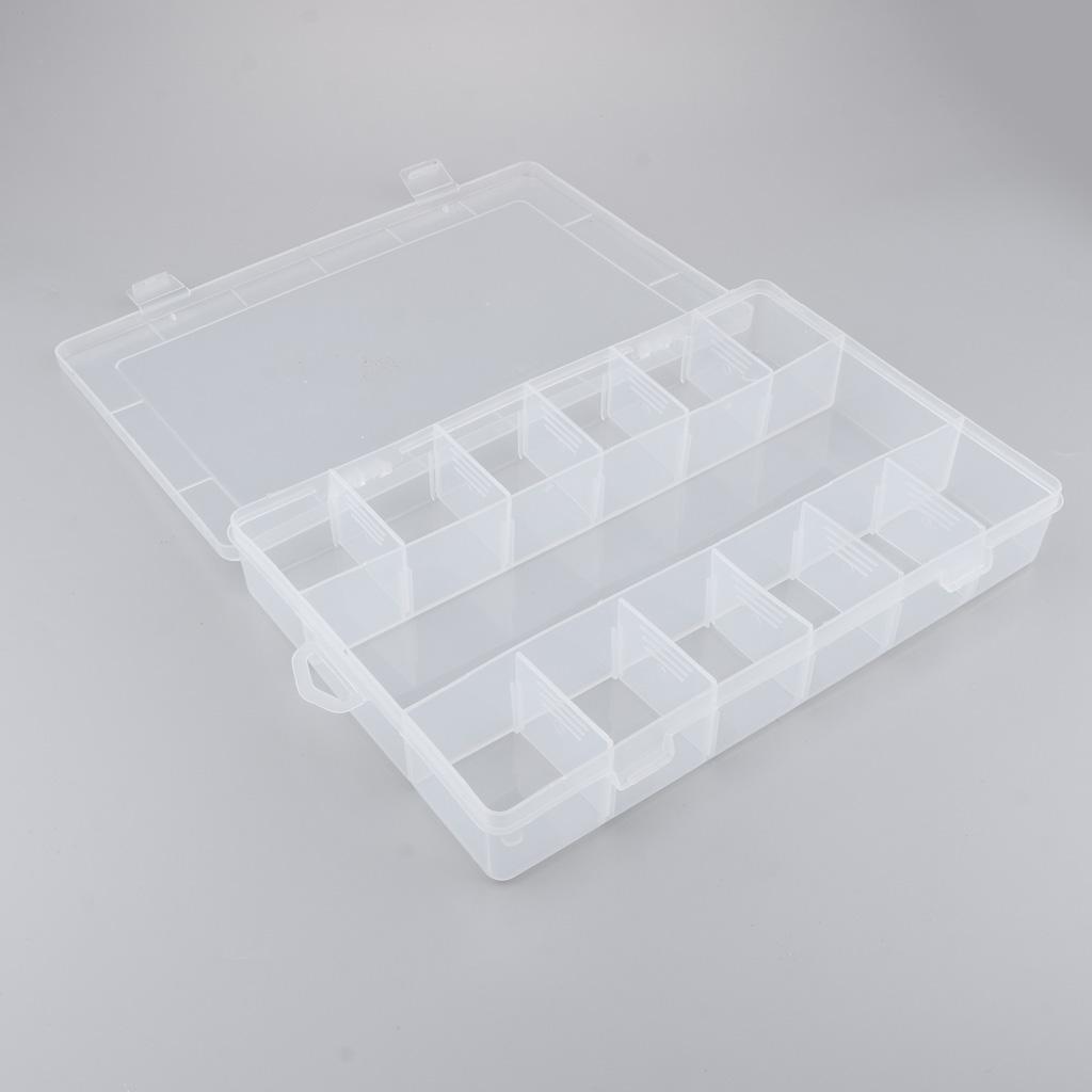 13 Grids Empty Box Jewelry Ring Beads Clear Gift Box Storage Container Case