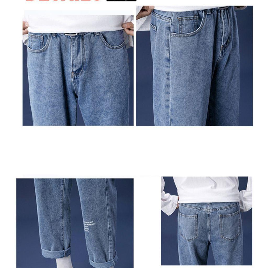 Quần jean Baggy nam ống suông trơn basic chất bò mềm form rộng kiểu dáng Unisex QJ06