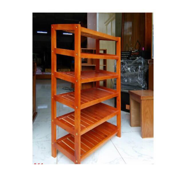Kệ Giày Dép 6 Tầng Dài 63 cm Gỗ Cao Su