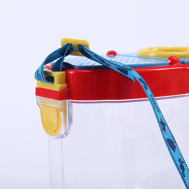 Hộp kính lúp 5X có dây đeo cho bé, giúp bé khám phá thế giới sinh vật ver2 ( Tặng kèm đèn pin mini bóp tay bảo vệ môi trường ngẫu nhiên )
