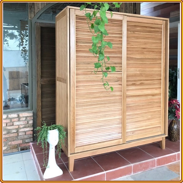 Tủ quần áo gỗ sồi cửa lùa Tundo 120 x 60 x 200 cm