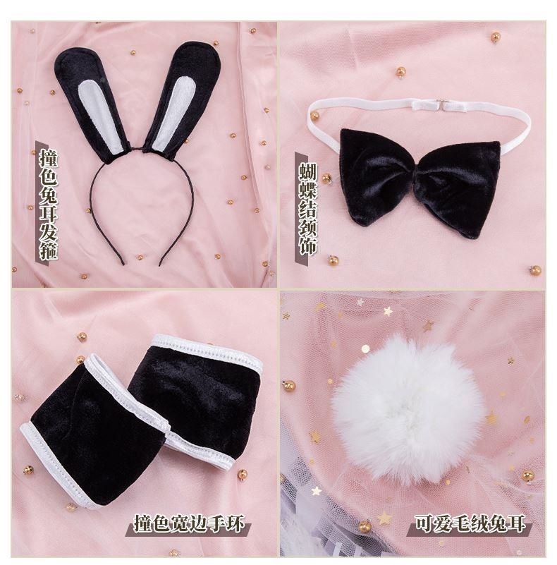 Đồ Ngủ Sexy Cosplay Hóa Trang Tai Thỏ Chất Nhung Quần Lọt Khe Xẻ Đũng