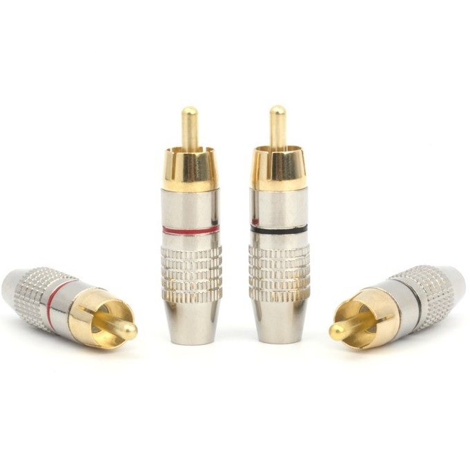 SOAIY Bộ 02 Đầu Jack AV RCA Hoa Sen Bạc Cao Cấp - Hàng Nhập Khẩu