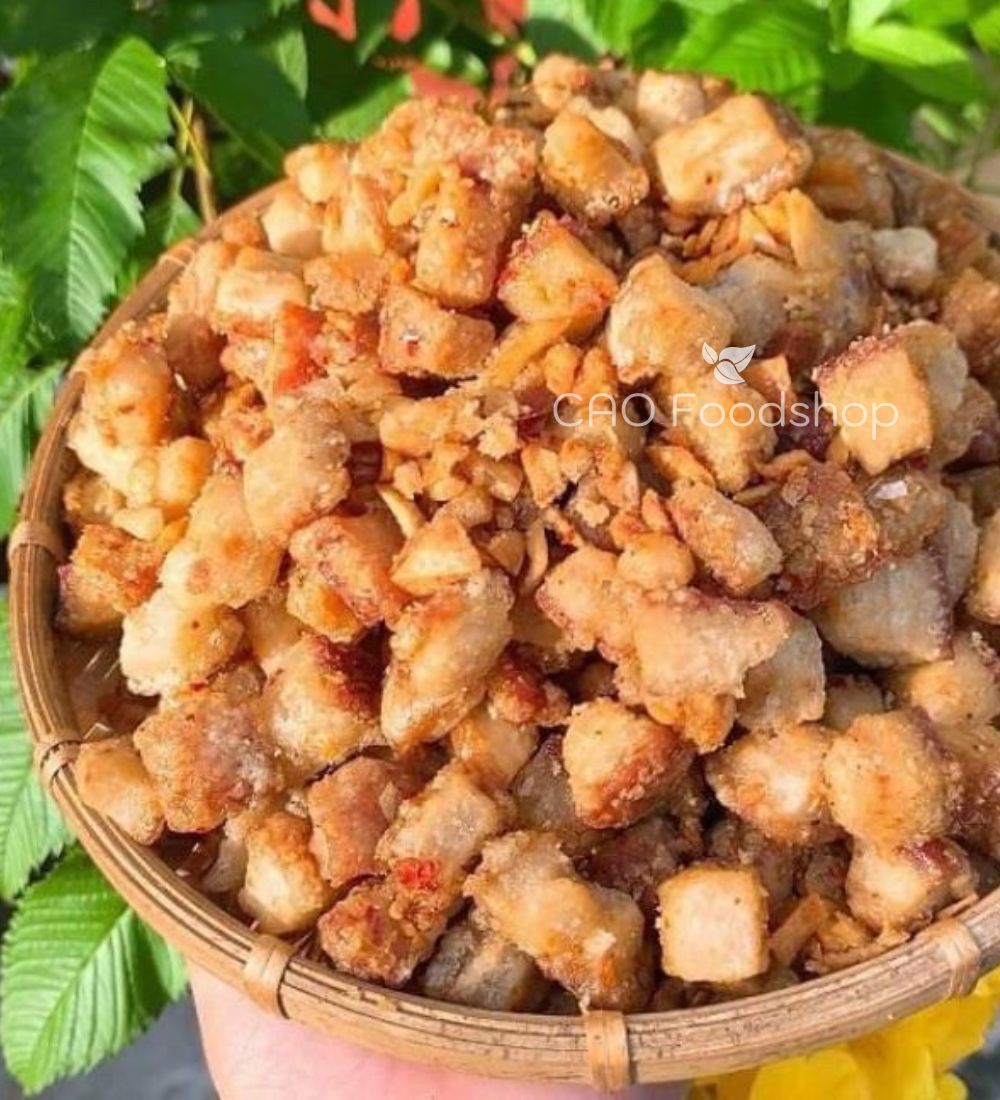 [250GR] Tóp mỡ lá chanh CAO Food siêu ngon chuẩn vị, giòn rụm từng miếng từ 100% mỡ heo liền da