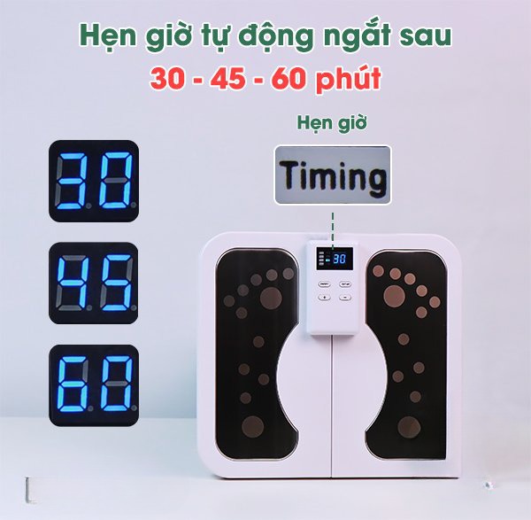 Thảm massage chân thư giãn trị liệu nhức mỏi chân,máy mát xa công nghệ xung điện màn hình kỹ thuật số, pin sạc