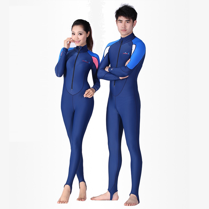 Quần áo lặn biển dài tay 1mm NAM - BLUE, cản tia UV 99% (UPF50+) - POKI