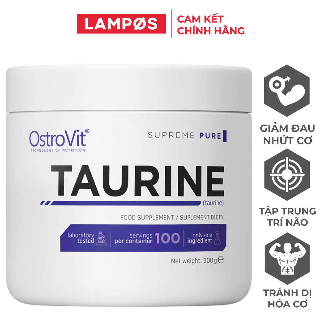 [Chính hãng] Thực Phẩm Bổ Sung Ostrovit Taurine 300g (Không vị) | Nhập khẩu Ba Lan