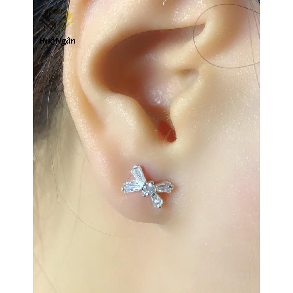 Bông tai bạc Ý 925 Huệ Ngân - Nơ xinh YCXR360