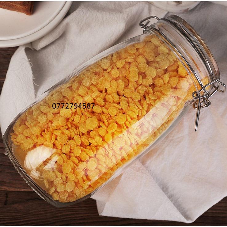 Hũ Thủy Tinh Bầu Nắp Gài Gọng Thép 500ml , 750ml , 1000ml