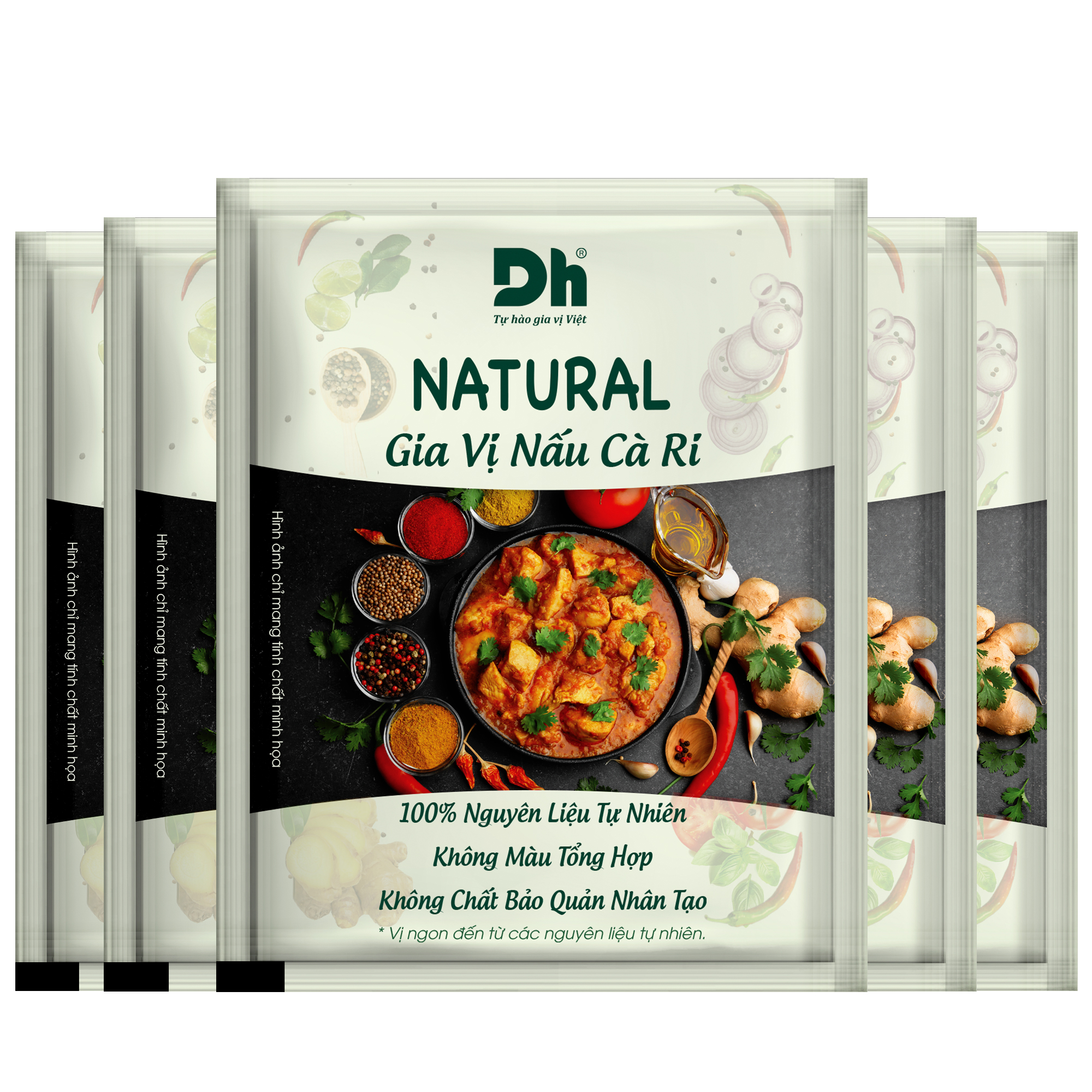 Combo 5 gói Natural Gia Vị Nấu Cà Ri 10gr Dh Foods