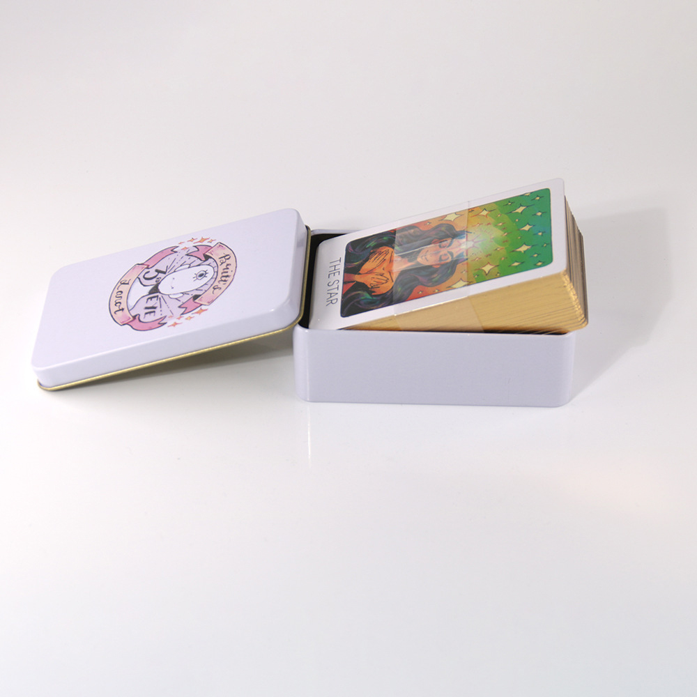 Bộ Bài Britt's Third Eye Tarot Hộp Thiếc Mạ Cạnh Vàng 78 Lá