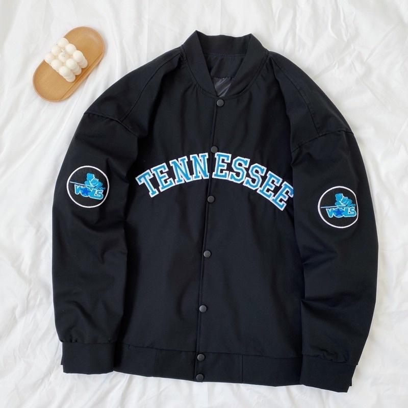 Áo Khoác Kaki BOMBER TENNESSEE Form Rộng Tay Dài Ulzzang màu KEM/ĐEN ️/Nam Nữ Unisex