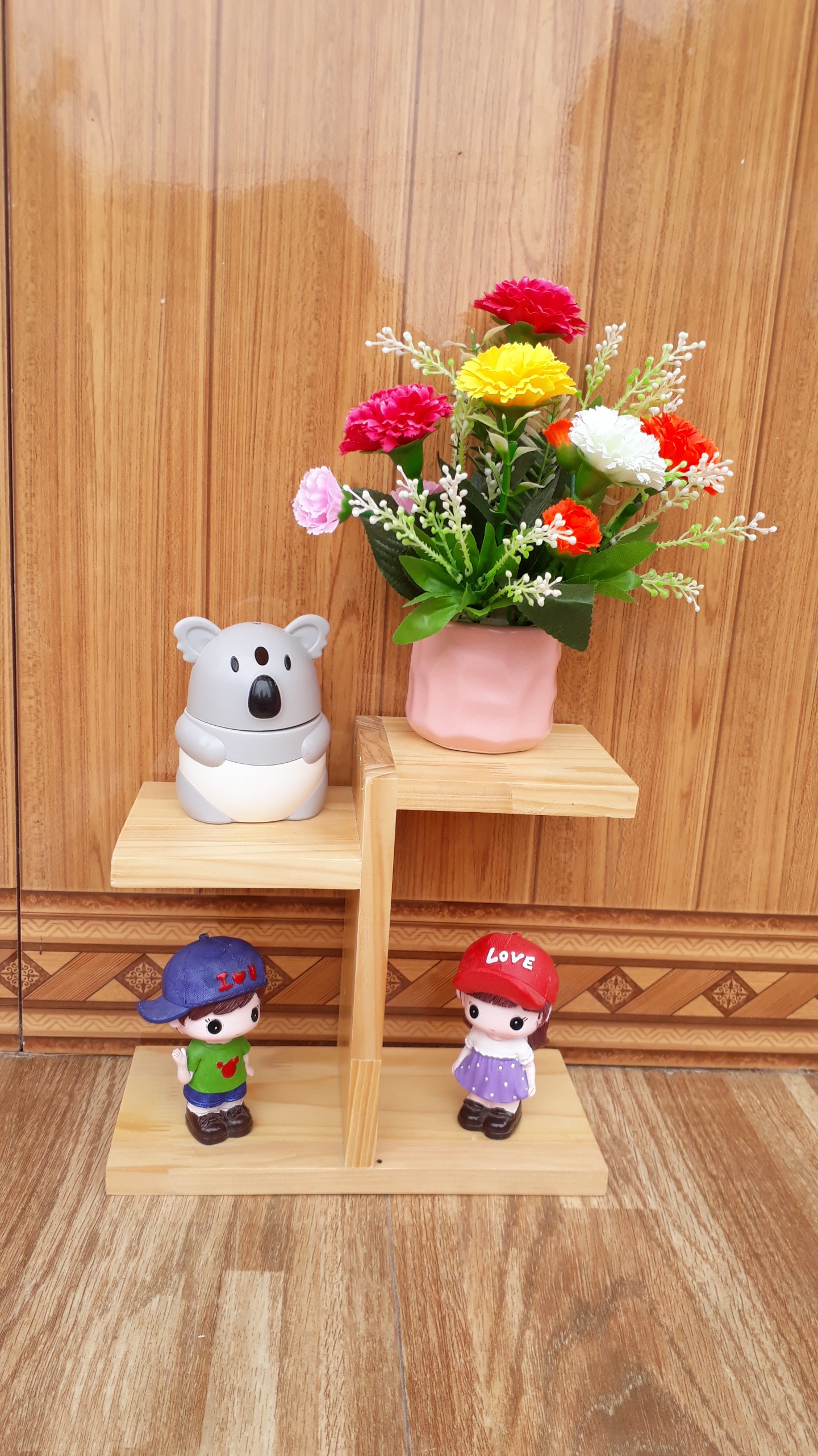 Kệ Để Bàn Hoa và cây cảnh Giá Đỡ Đứng sang trọng gỗ tự nhiên sơn PU kích thước 30x25x12 cm