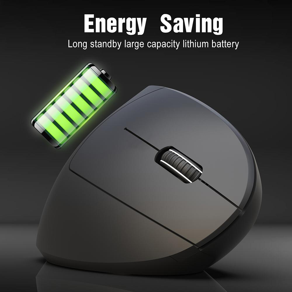 HXSJ T29 Wireless Mouse BT3.0 Vertical Optical Mouse 3 Adjustable DPI Ergonomic Design for Windows Android System