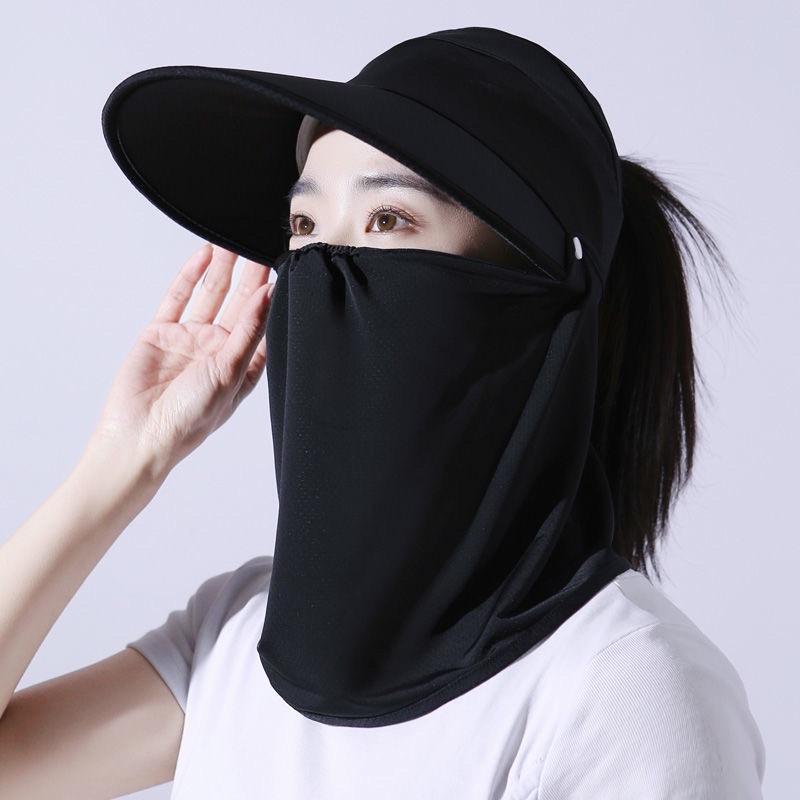 Mũ chống nắng thời trang nữ, mũ lưỡi trai vành rộng kèm khẩu trang che mắt chất liệu thông hơi cao cấp