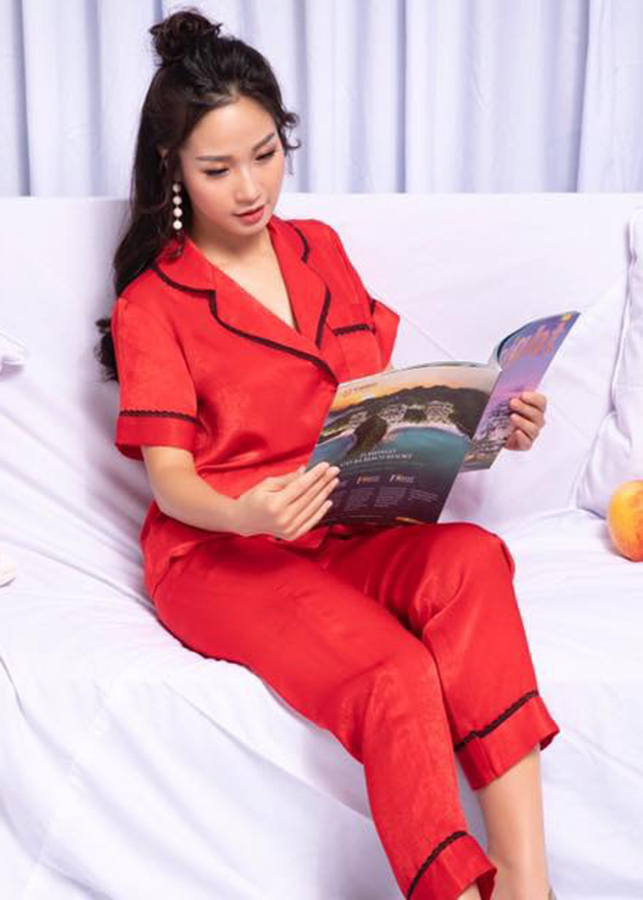 Bộ Đồ Pijama lụa trơn - quần dài 