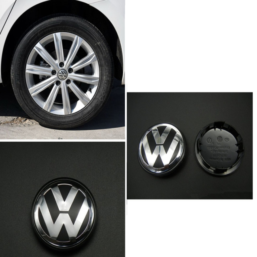 Logo chụp mâm, ốp lazang bánh xe ô tô Volkswagen DZ-003 dùng cho xe đời 2008-2016