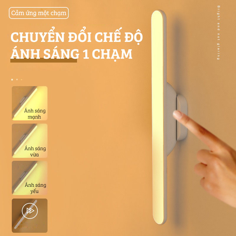 Hình ảnh Đèn Bàn Học Gắn Tường , Gắn Tủ Sách FEIDASH YJD - Sử Dụng Pin Sạc Có Thể Di Chuyển Dễ Dàng, Thời Gian Sử Dụng Lên Đến 4 Giờ - 3 Chế Độ Sáng Tiện Lợi, Sử Dụng Phím Bấm Cảm Ứng, Lắp Đặt Dễ Dàng - Cáp Sạc USB An Toàn Khi Sử Dụng - Hàng Chính Hãng 