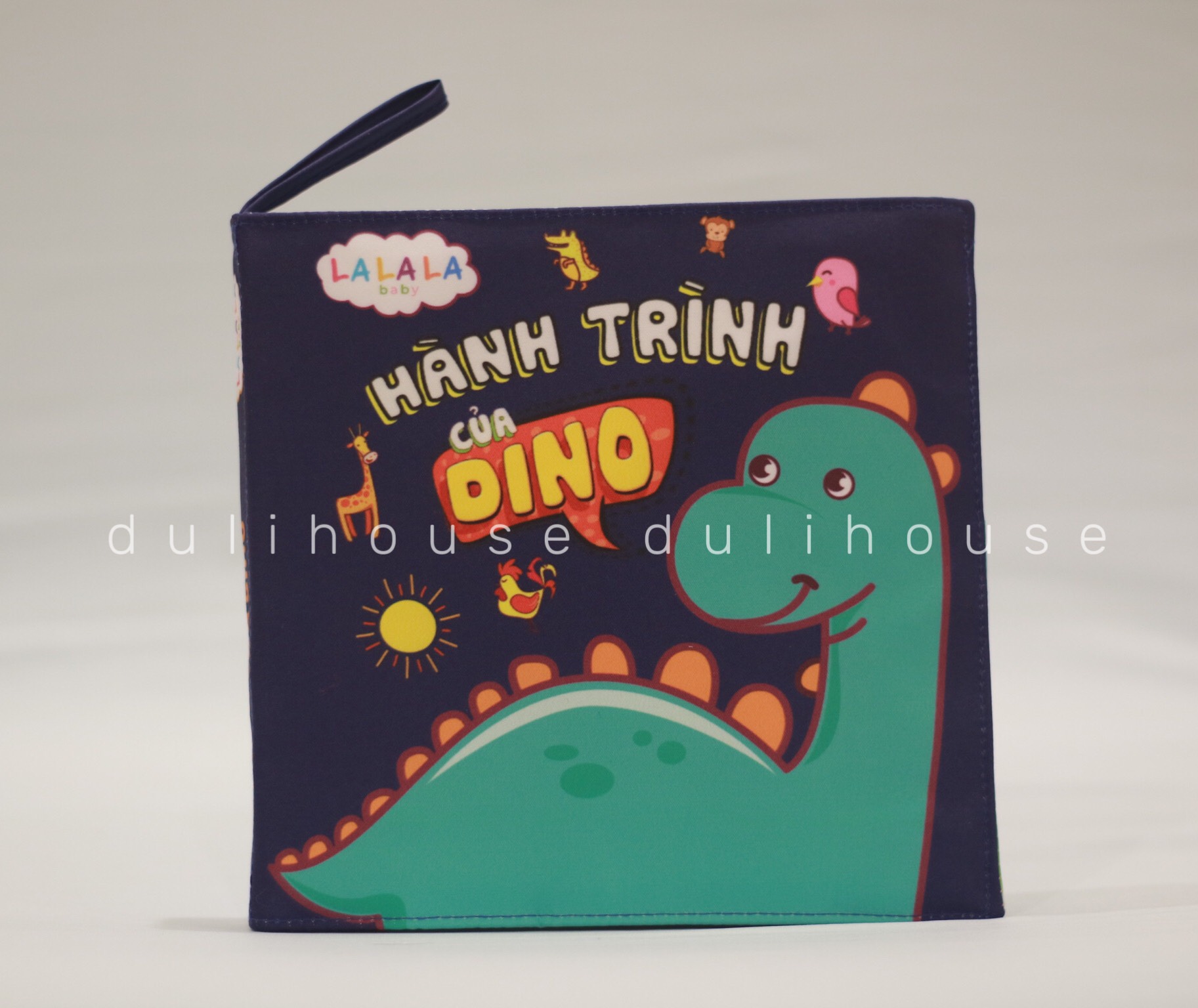 Sách vải Hành trình của Dino – lật giở đa tương tác, kích thích thính giác và thị giác của bé, hàng Việt Nam