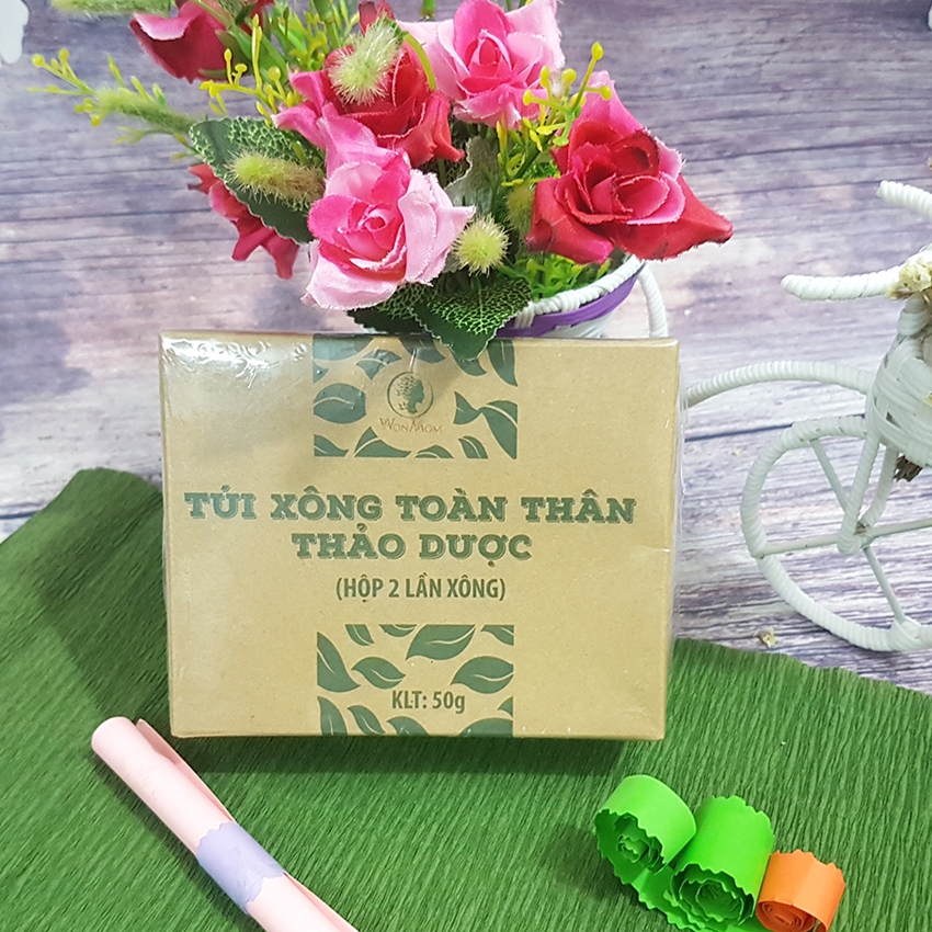 Hộp 2 Túi lọc xông toàn thân thảo dược tắm Wonmom 50gr - sau sinh cho Mẹ (Việt Nam) 50gr/hộp