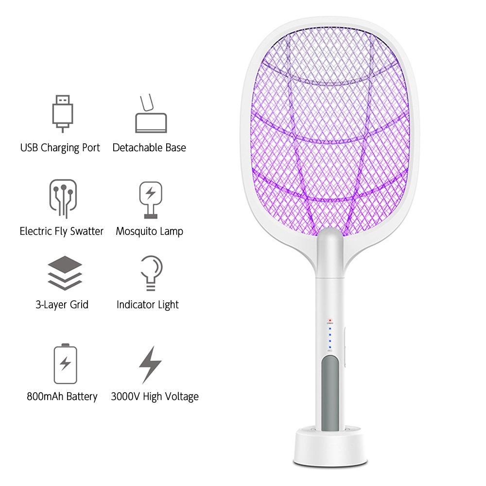 Đèn bắt ruồi kiêm đèn bắt muỗi điện 2 trong 1 có tính năng đa công dụng, có đế tháo rời tiện lợi khi sử dụng