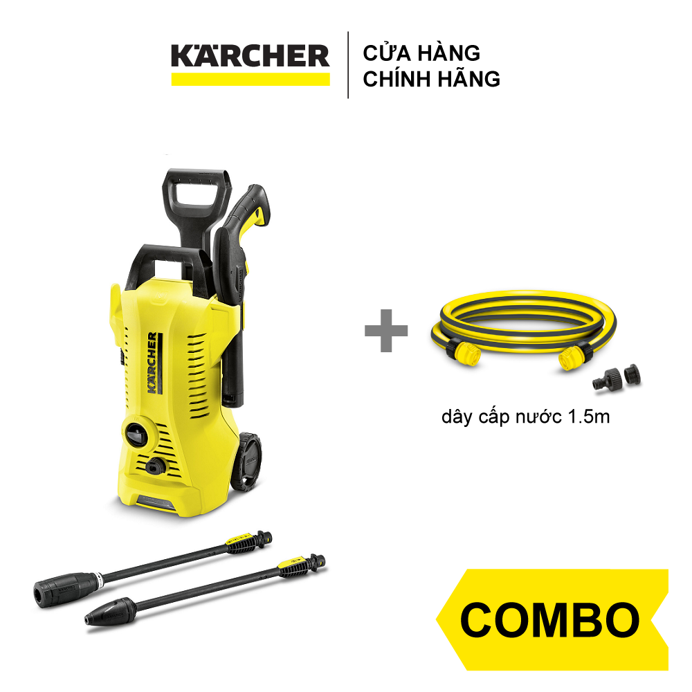 Combo Máy phun rửa áp lực cao Karcher K 2 Premium Full Control và dây cấp nước 1.5m