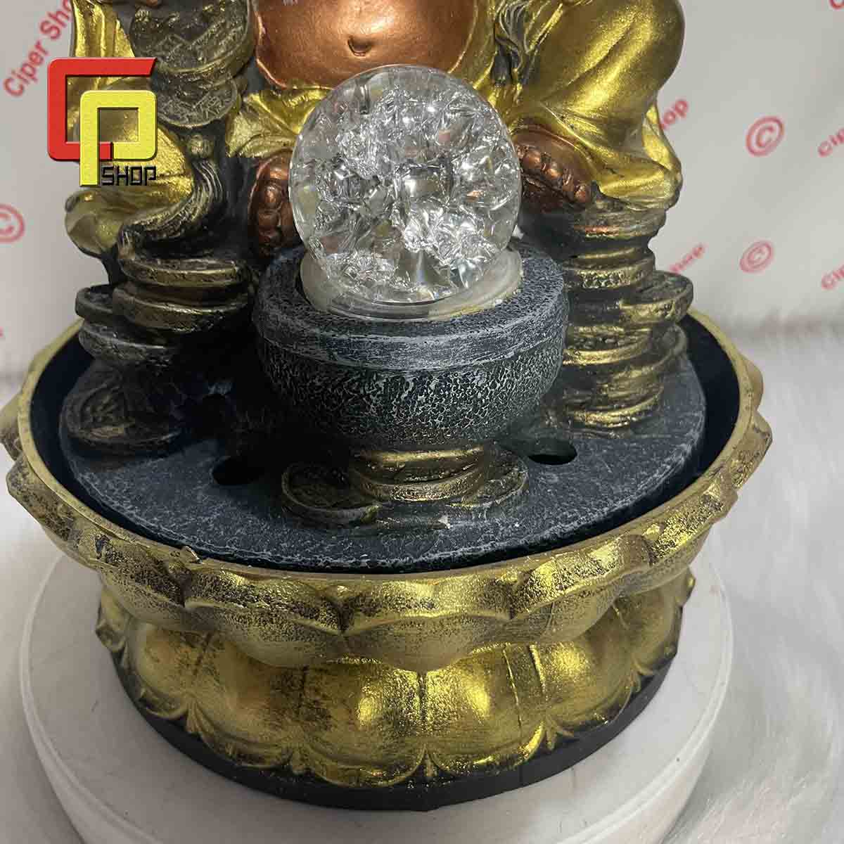 Thác nước Phong Thủy mini - Mẫu Phật Di Lặc