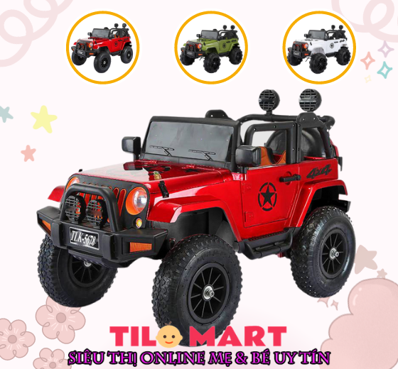 Xe ô tô điện trẻ em, xe oto điện cho bé 2 chỗ ngồi TILO KIDS TLK-5678 kiểu dáng địa hình siêu ngầu, có điều khiển từ xa, bluetooth, chế độ nhún