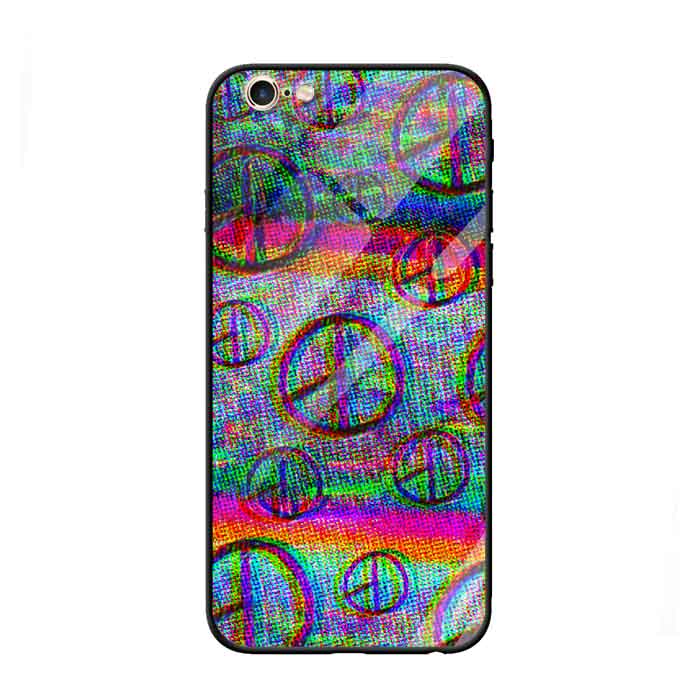 Ốp lưng kính cường lực cho iPhone 6 /6s Nền Peace Vòng Tròn   - Hàng Chính Hãng