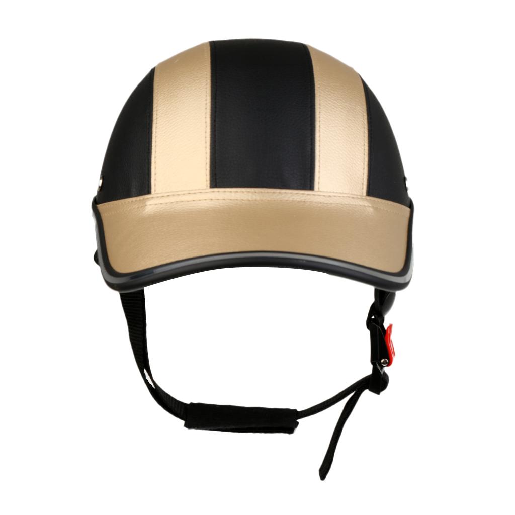 3x Baseball Cap Style Motorcycle Bike Helmet Safe Hat Visor Red Golden Blue