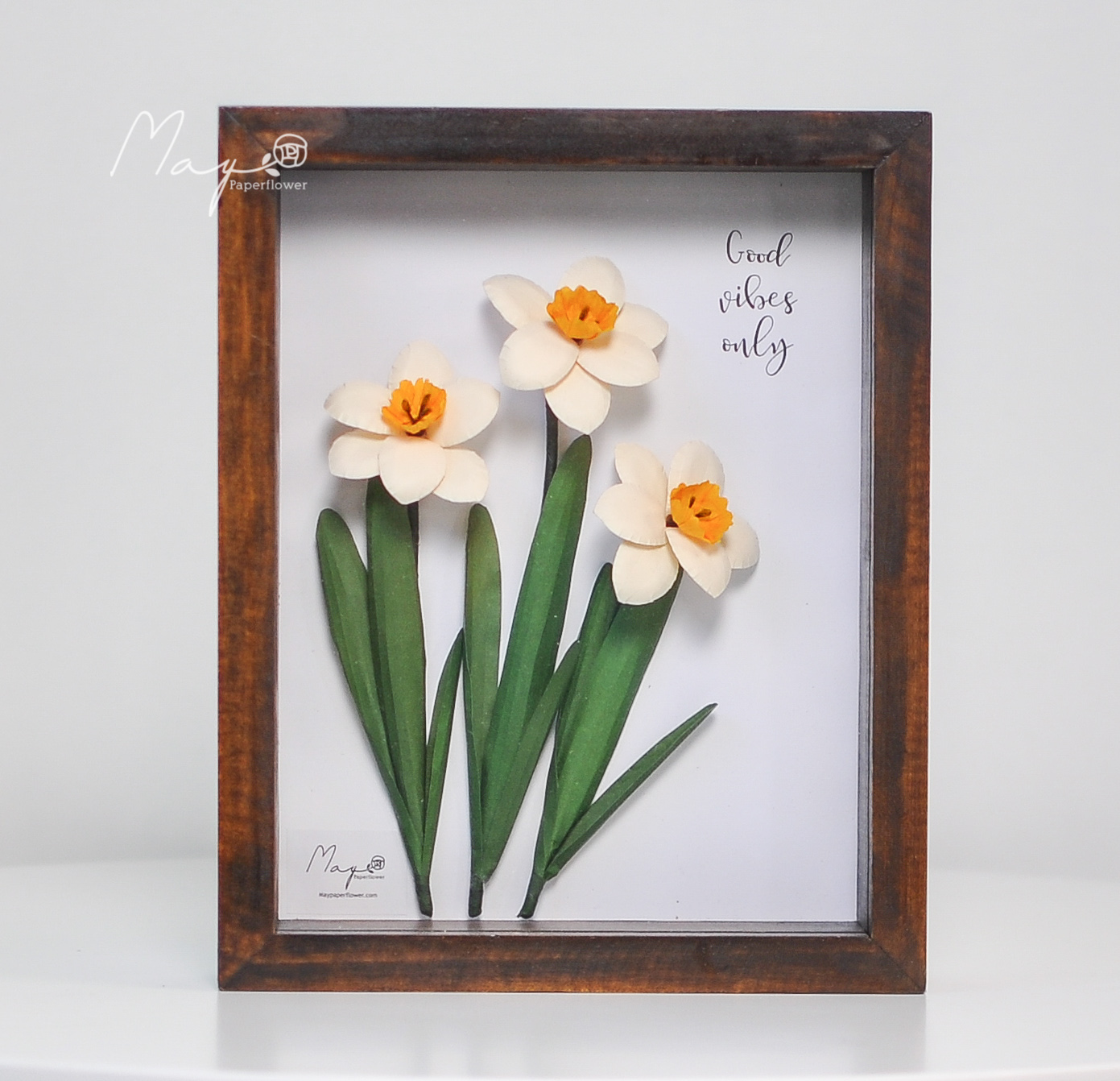 'Tranh hoa giấy handmade trang trí cao cấp cm, HOA THỦY TIÊN Maypaperflower - hoa giấy nghệ thuật