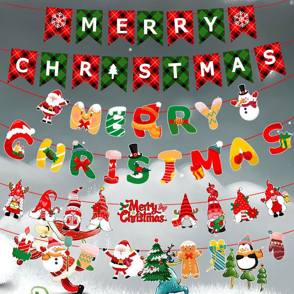 Dây cờ trang trí họa tiết hoạt hình giáng sinh