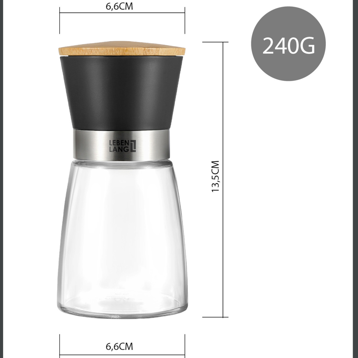 Dụng cụ xay tiêu cầm tay thủy tinh Lê Bên Làng LBL9595 dung tích 170ml nhỏ gọn tiện lợi