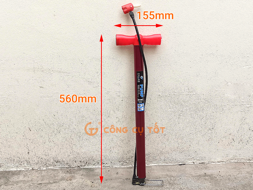 Bơm xe đạp xe máy bằng tay ống bơm Φ4x53cm màu tím