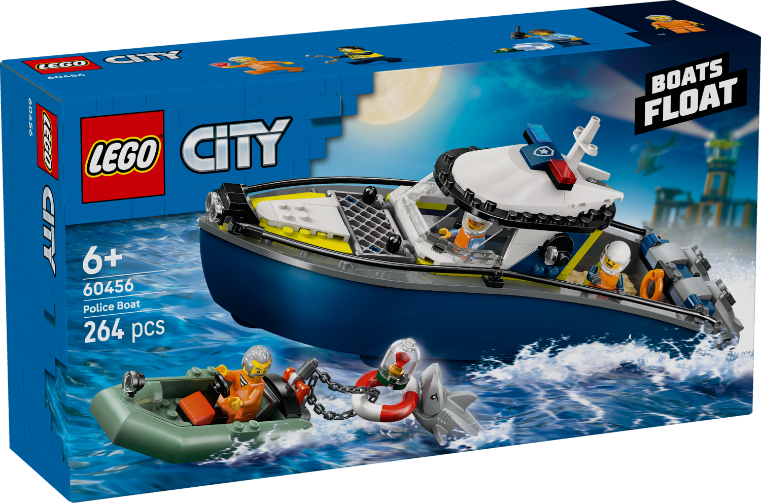 Đồ Chơi Lắp Ráp Tàu Cảnh Sát - Truy Bắt Tội Phạm - Lego City 60456 (264 Mảnh Ghép)