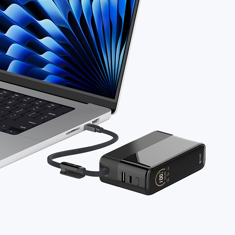 Pin Dự Phòng Kèm Cáp MAZER Ai PowerCharge Laptop PD 130W Dung Lượng 20.000 mAh Có Màn Hình Ai Hiển Thị Pin Và Công Suất Hàng Chính Hãng