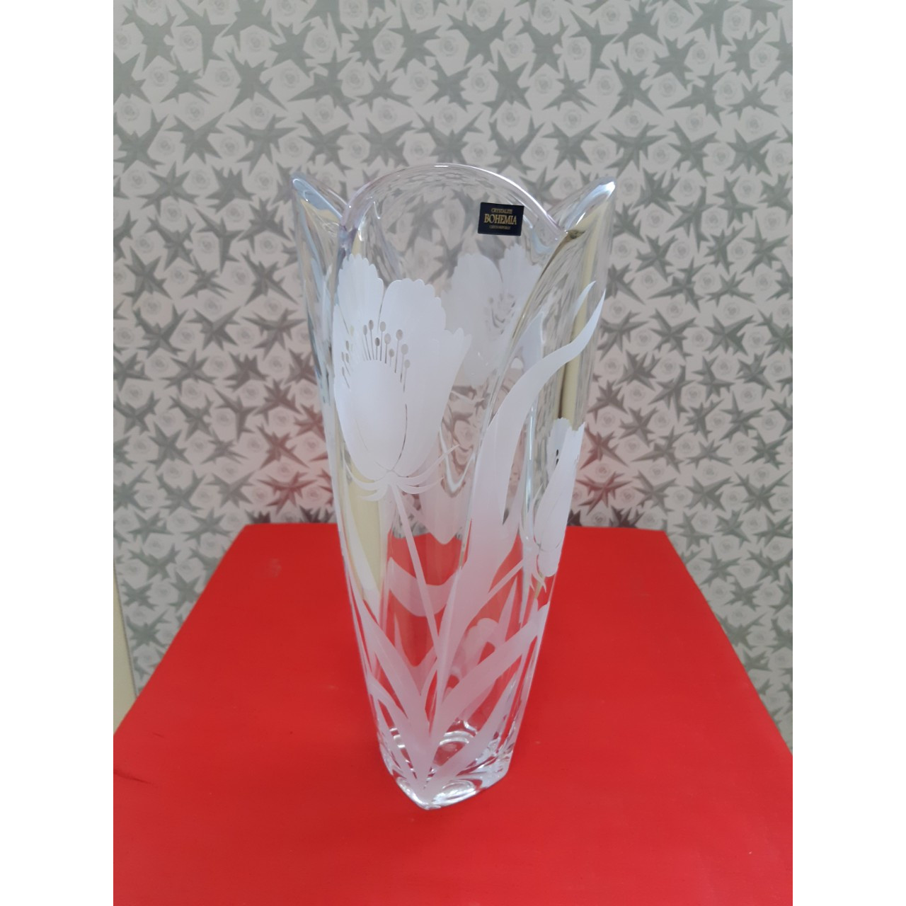 LỌ HOA PHALE CRYSTALITE BOHEMIA GLOBUS 35CM MÀI HOA 3D