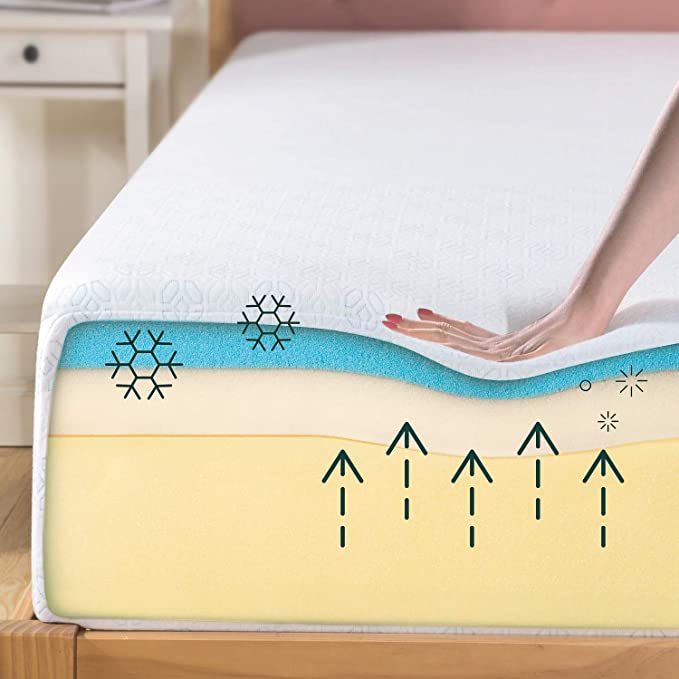 Nệm foam cuộn hút chân không Gel Mát cao cấp Zinus - Gel-Infused Foam Mattress 25cm