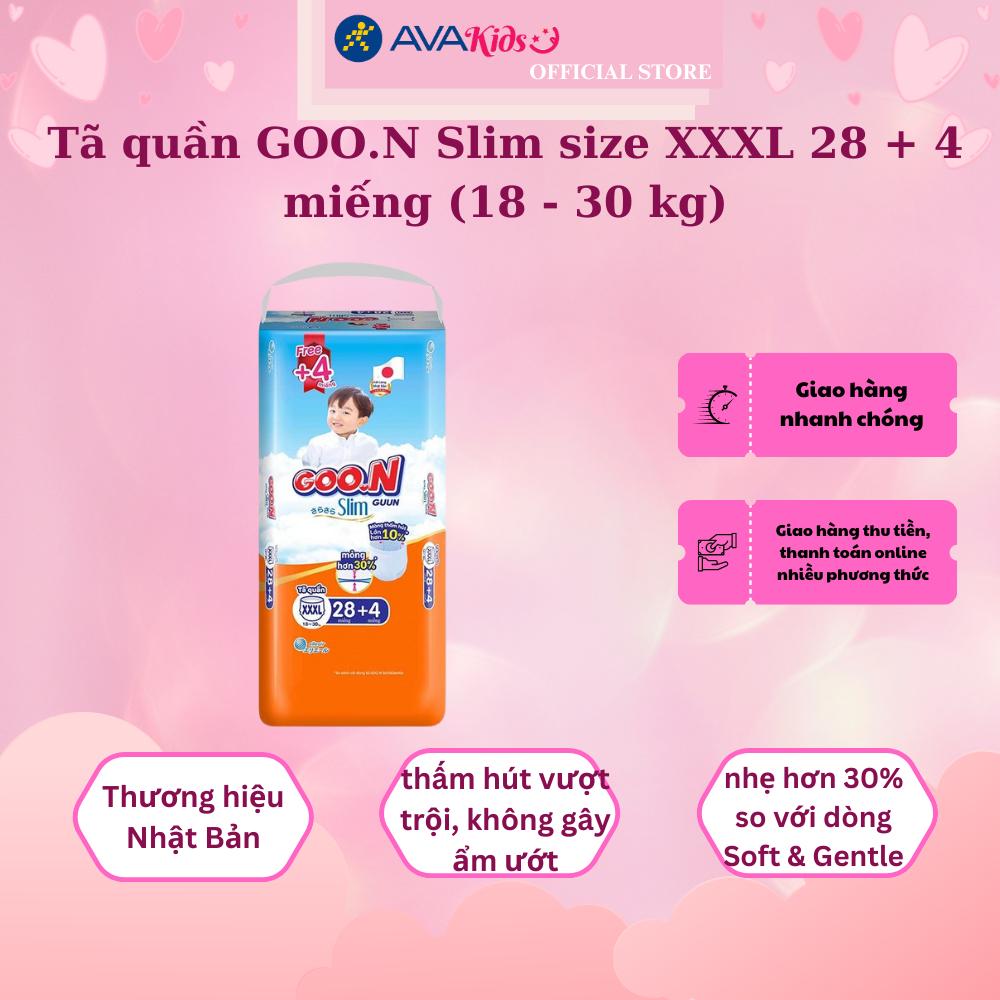 Tã quần GOO.N Slim size XXXL 28 + 4 miếng (18 - 30 kg)