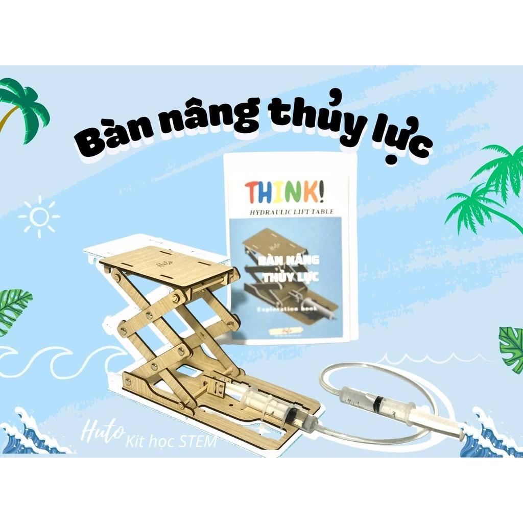 Bàn Nâng Thuỷ Lực, Đồ Chơi Stem Tự Lắp Ráp + Sổ Tay Bổ Trợ Kiến Thức